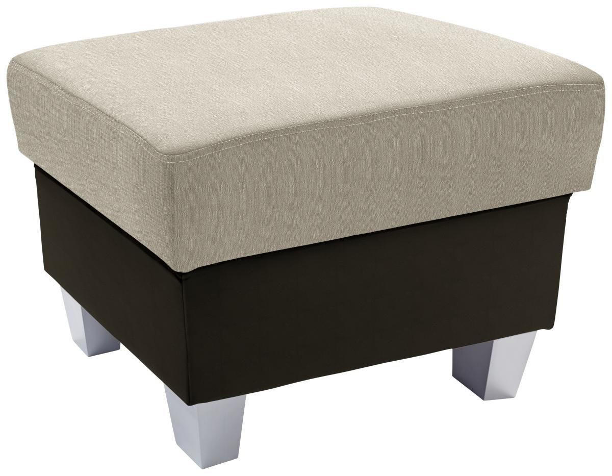 HOCKER in Textil Dunkelbraun, Beige  - Dunkelbraun/Beige, Konventionell, Holz/Textil (68/43/47cm) - Livetastic