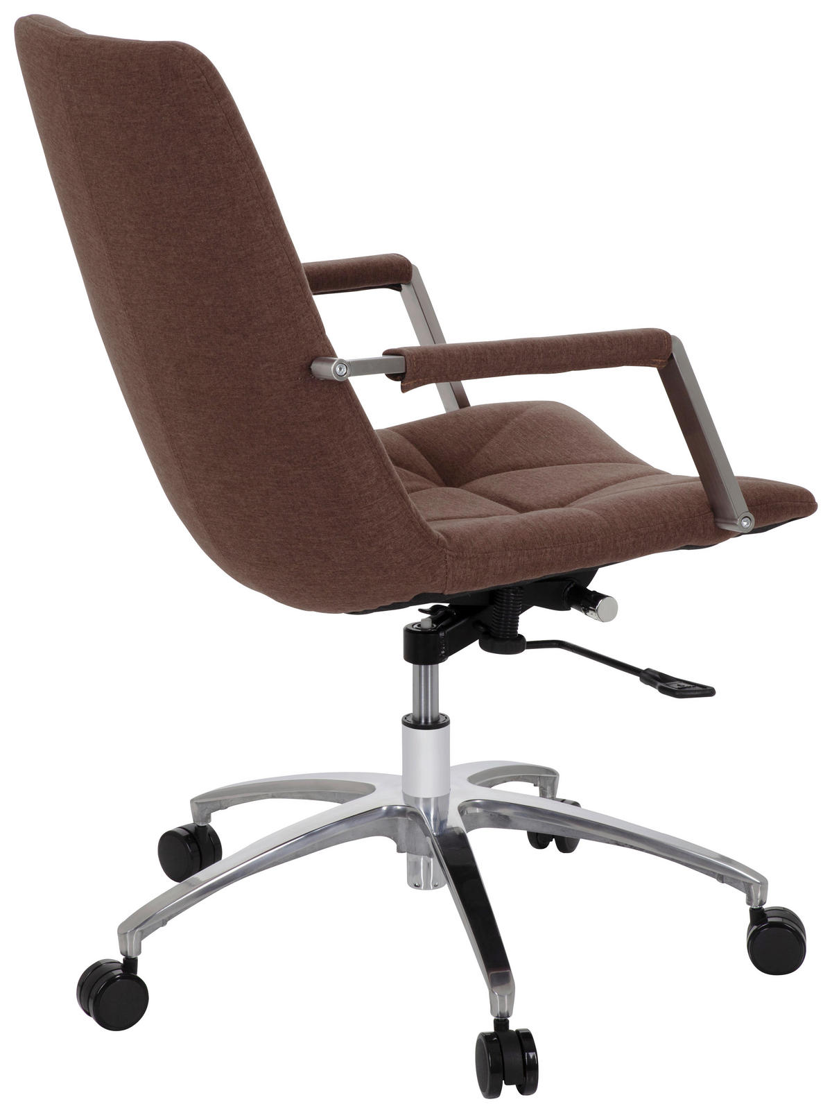 VRTLJIVI STOL tekstil rjava  - barve aluminija/rjava, Moderno, kovina/umetna masa (57/100/75cm) - MID.YOU