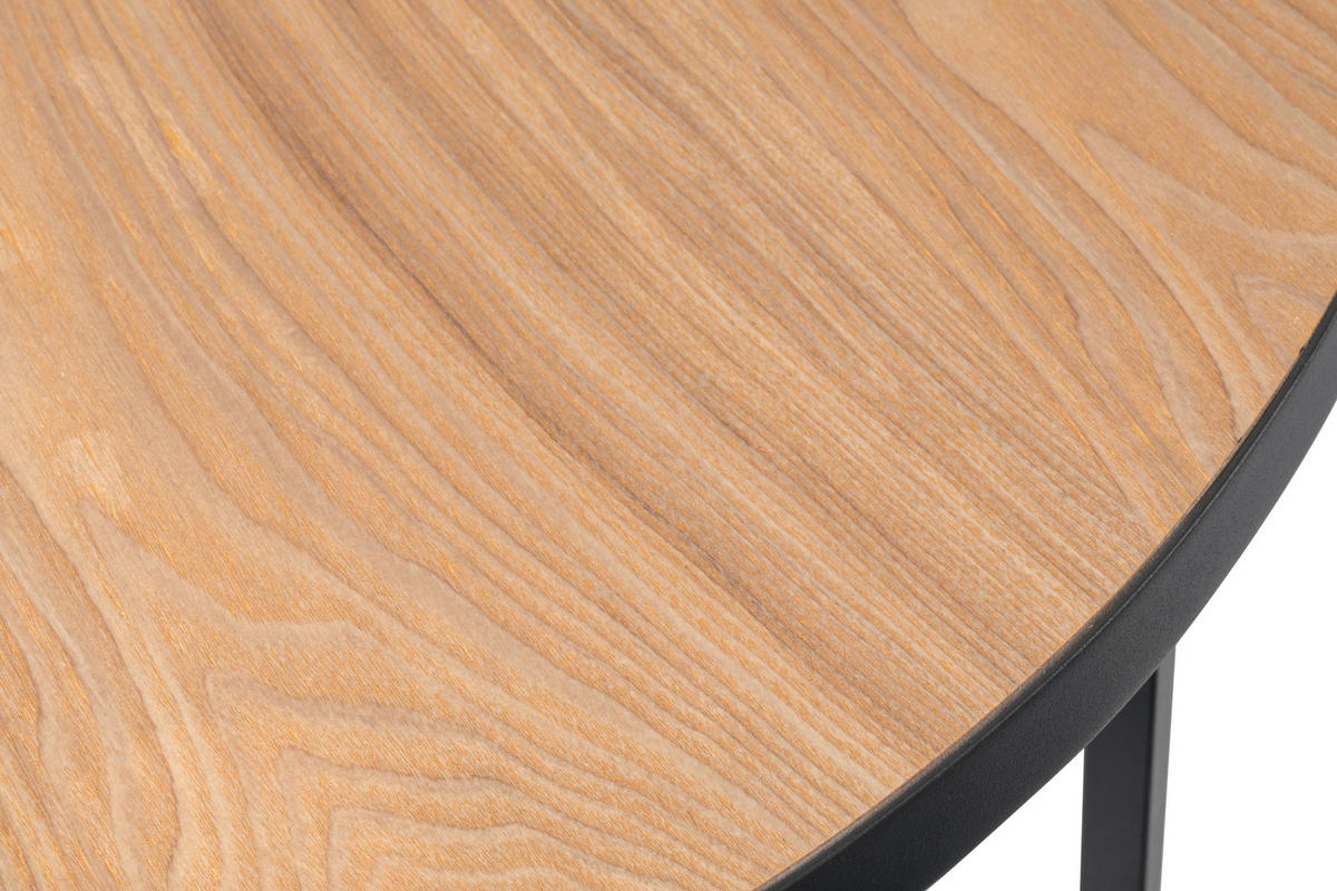 KONFERENČNÍ STOLEK, černá, barvy jasanu, dřevo, kov, kompozitní dřevo, 80/80/40 cm - černá/barvy jasanu, Design, kov/dřevo (80/80/40cm) - MID.YOU