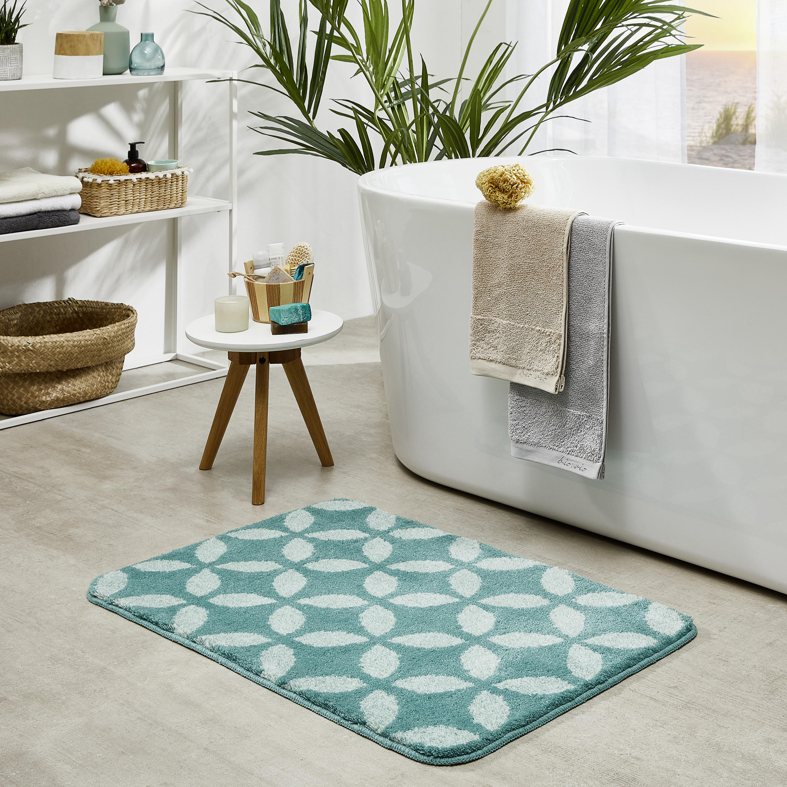 BADTEPPICH Grün 60/90 cm  - Grün, Basics, Kunststoff/Textil (60/90cm) - Kleine Wolke