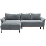 ECKSOFA in Chenille Grau  - Schwarz/Grau, KONVENTIONELL, Textil/Metall (164/255cm) - Carryhome