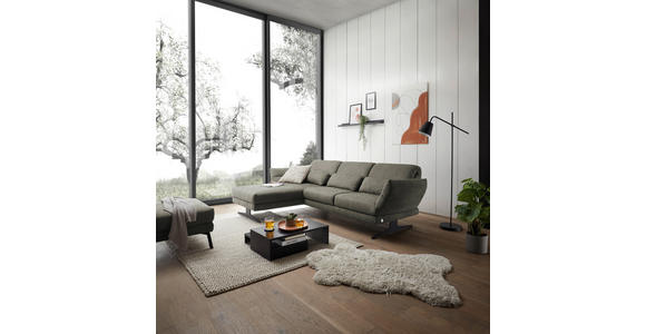 ECKSOFA in Flachgewebe Grün 176-217/259-307 cm - Schwarz/Grün, Design, Textil/Metall (176-217/259-307cm) - Dieter Knoll