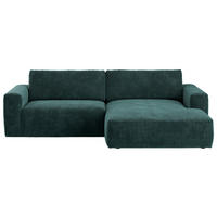 ECKSOFA in Mikrofaser Grün  283/175 cm  - Schwarz/Grün, MODERN, Kunststoff/Textil (283/175cm) - MID.YOU