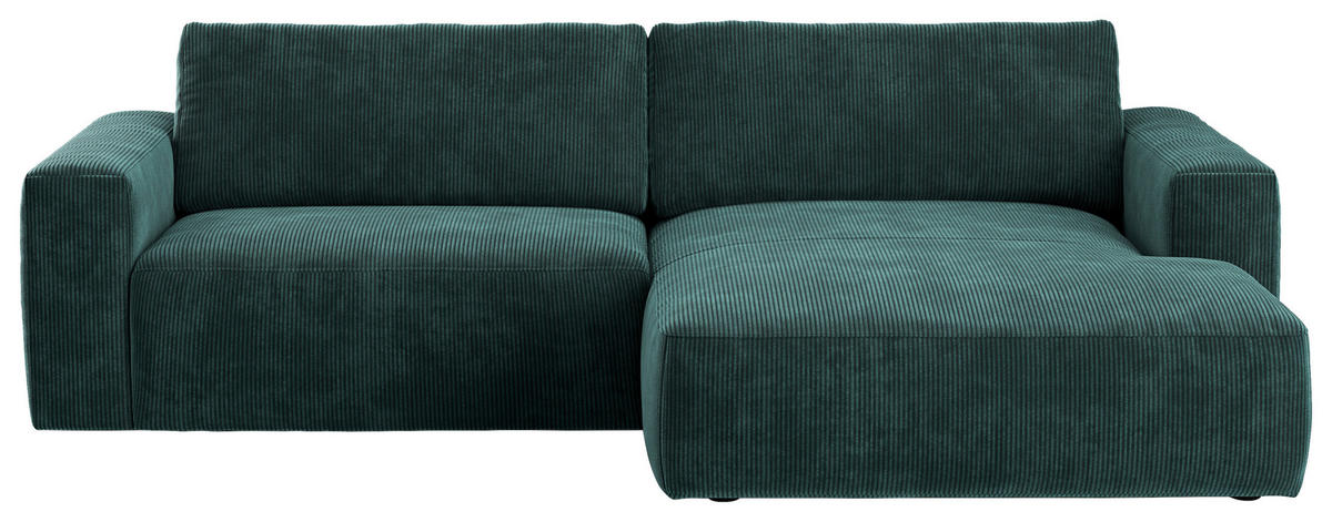 ECKSOFA in Mikrofaser Grün  283/175 cm  - Schwarz/Grün, MODERN, Kunststoff/Textil (283/175cm) - MID.YOU