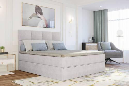 BOXBETT 140/200 cm  in Weiss  - Weiss/Schwarz, Konventionell, Kunststoff/Textil (140/200cm) - Boxxx