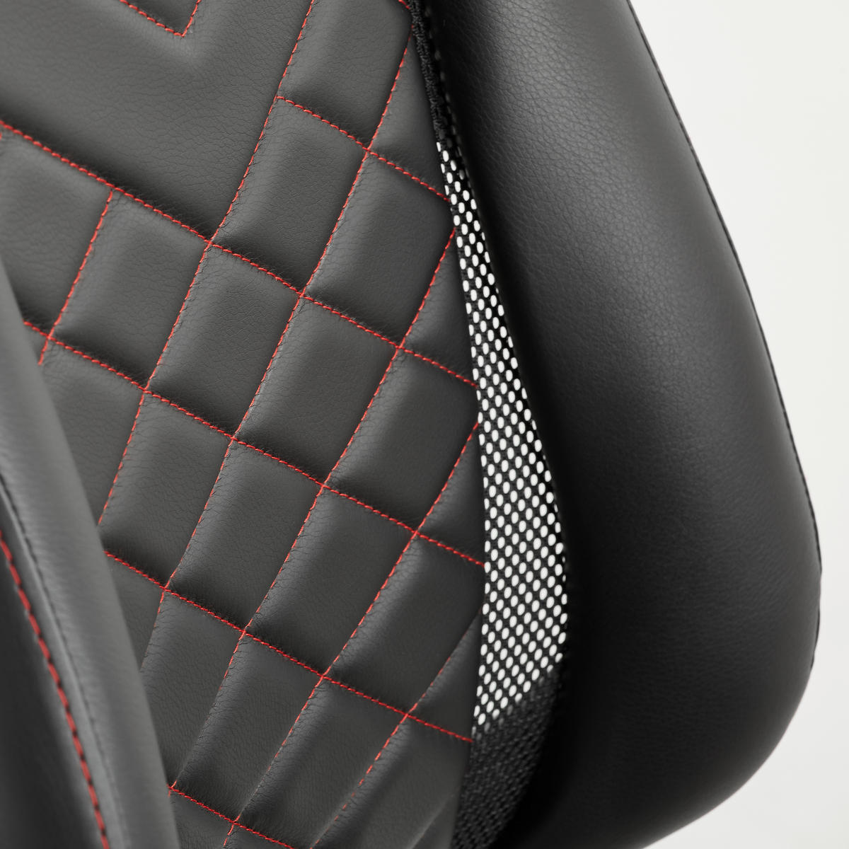 DREHSTUHL  in Lederlook Schwarz  - Rot/Schwarz, Design, Kunststoff/Textil (47,5/99-127/44cm) - Dieter Knoll