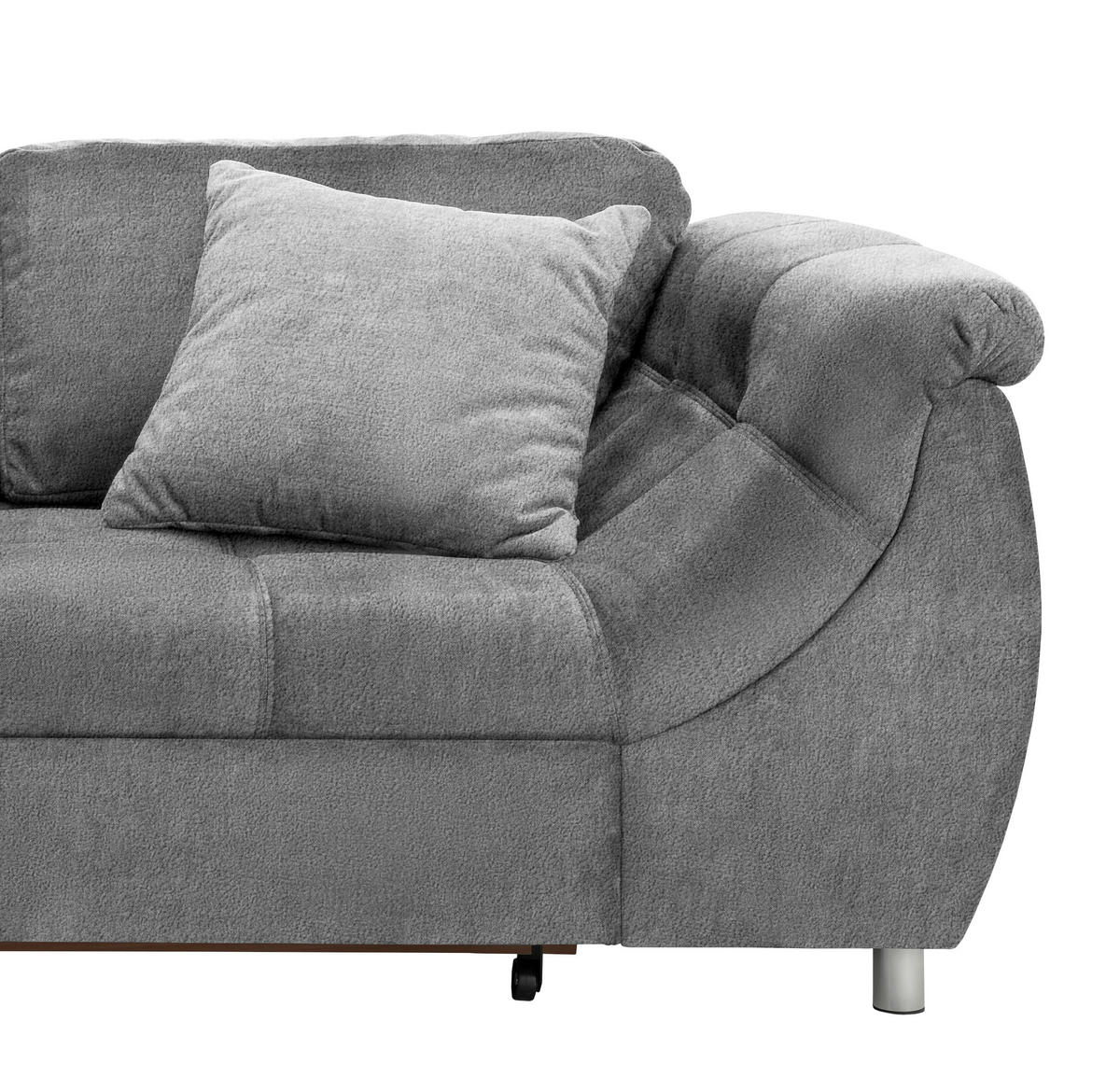 ECKSCHLAFSOFA in Mikrofaser Anthrazit  - Chromfarben/Anthrazit, MODERN, Textil/Metall (190/250cm) - Livetastic