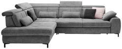 ECKSOFA Anthrazit Webstoff  - Anthrazit/Schwarz, KONVENTIONELL, Textil/Metall (220/314cm) - SetOne by Musterring