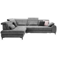 ECKSOFA Anthrazit Webstoff  - Anthrazit/Schwarz, KONVENTIONELL, Textil/Metall (220/314cm) - SetOne by Musterring