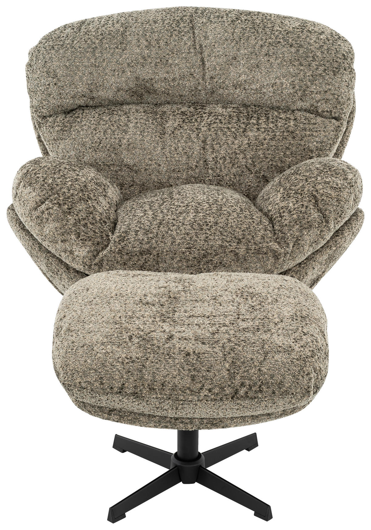 RELAXSESSEL Metall, Textil Schwarz, Graugrün  - Schwarz/Graugrün, Basics, Textil/Metall (97/98/93cm) - Carryhome