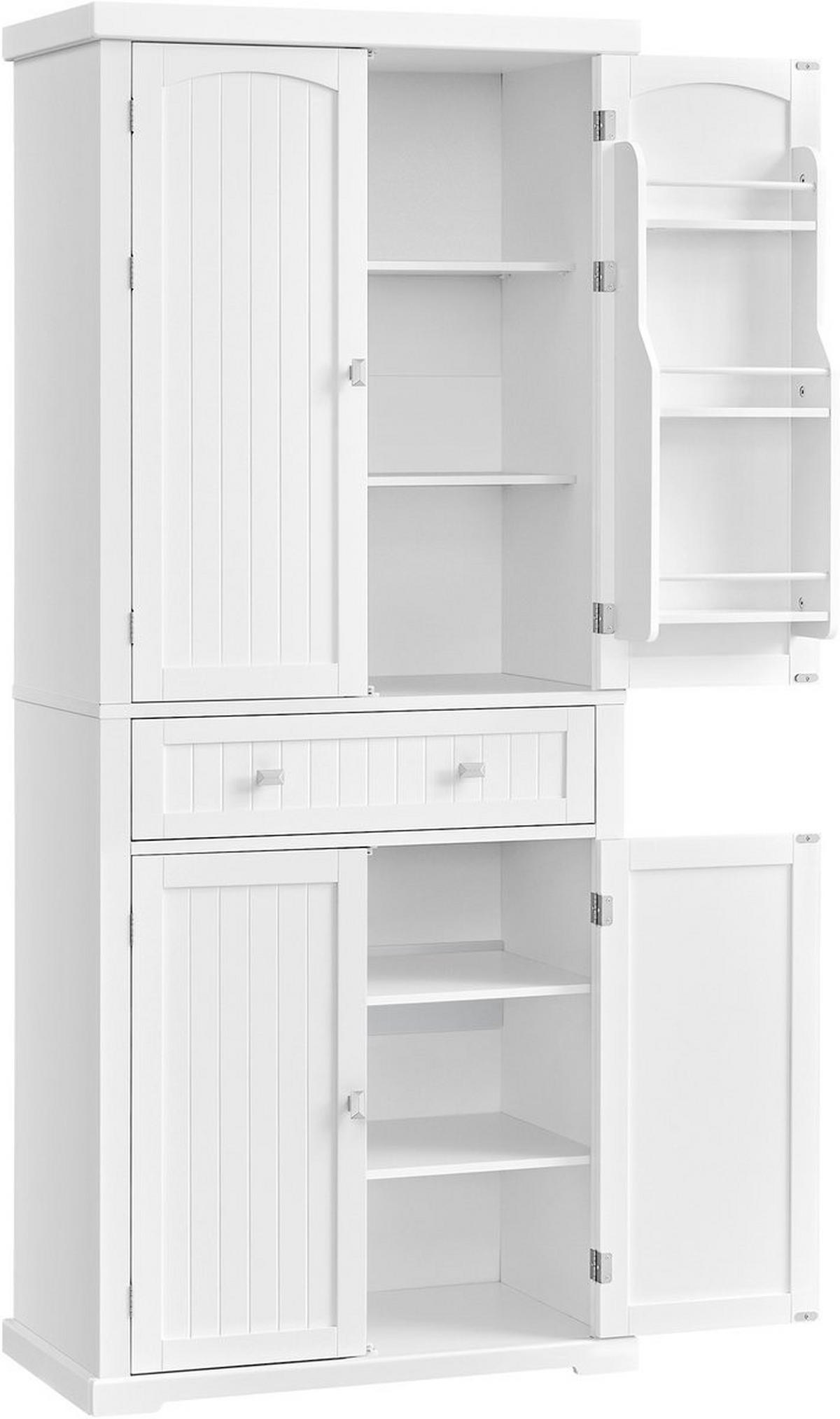 MEHRZWECKSCHRANK 76/182,1/40 cm,  in Weiß  - Weiß/Nickelfarben, Trend, Holzwerkstoff/Metall (76/182,1/40cm) - Boxxx
