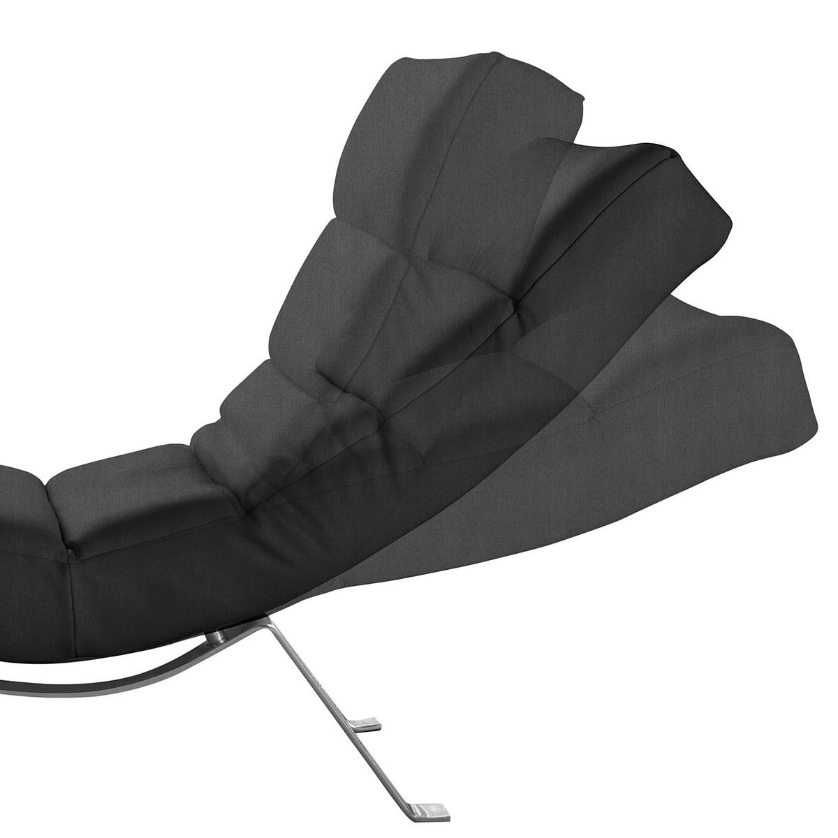 RELAXLIEGE SWING Mikrofaser Schwarz  - Silberfarben/Schwarz, Design, Textil/Metall (65/65-95/171cm) - Livetastic