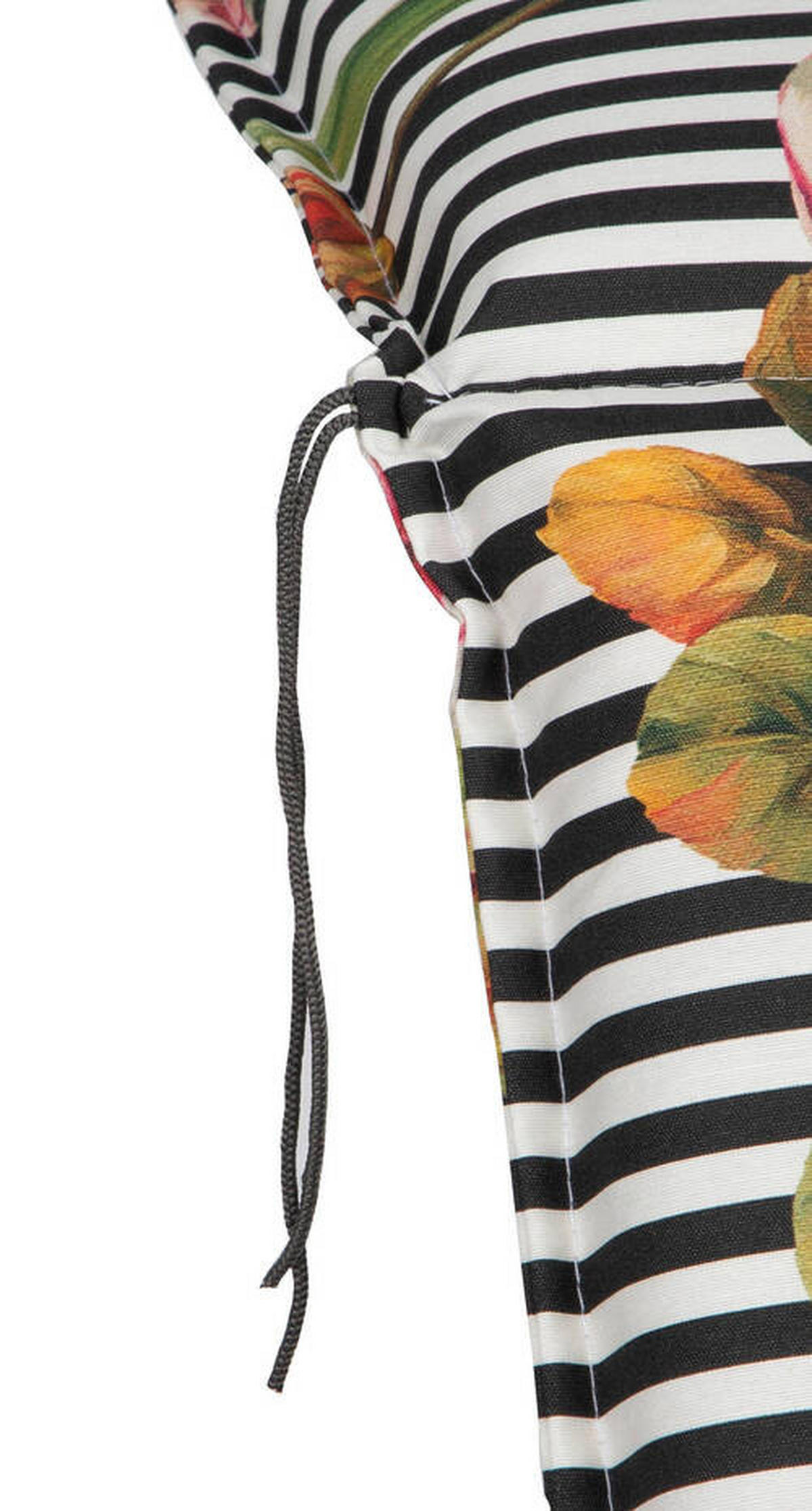 LIEGENAUFLAGE in Schwarz Blume  - Schwarz, Basics, Textil (191/58/8cm) - Gardenson