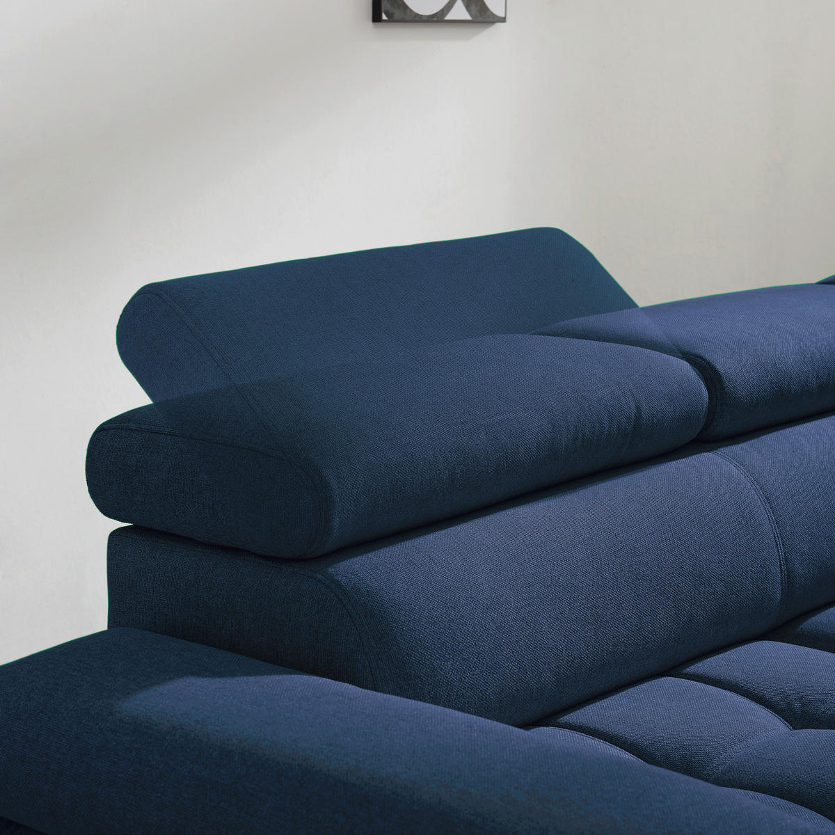 ECKSOFA Dunkelblau Webstoff  - Schwarz/Dunkelblau, Design, Textil/Metall (263/223cm) - Welnova