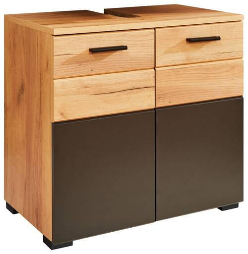 WASCHBECKENUNTERSCHRANK 60/58/35 cm  - Schwarz/Eiche Artisan, MODERN, Holzwerkstoff/Kunststoff (60/58/35cm) - MID.YOU