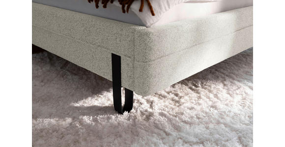 POLSTERBETT Beleuchtung 140/200 cm in Creme - Creme/Schwarz, MODERN, Textil/Metall (140/200cm) - Novel