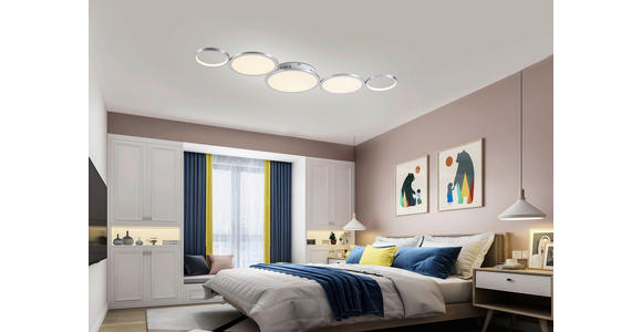 LED-DECKENLEUCHTE 107/51/6 cm - Alufarben, Design, Kunststoff/Metall (107/51/6cm) - Novel