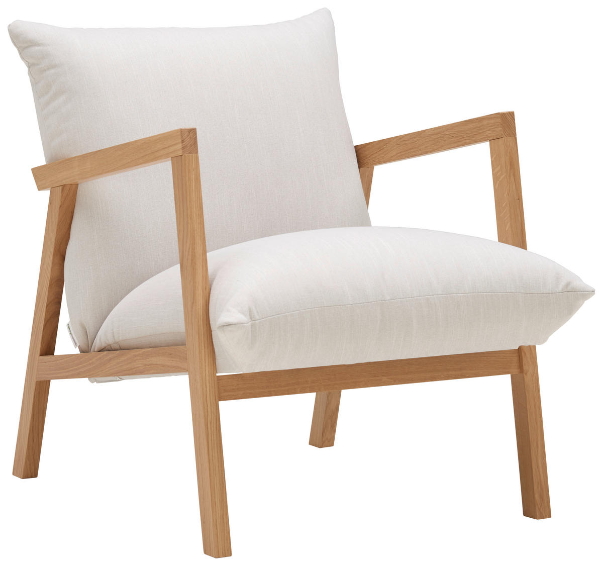 FAUTEUIL in Webstoff Beige  - Eichefarben/Beige, Design, Holz/Textil (65/80/85cm) - Carryhome