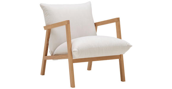 SESSEL Webstoff Beige - Eichefarben/Beige, Design, Holz/Textil (65/80/85cm) - Carryhome