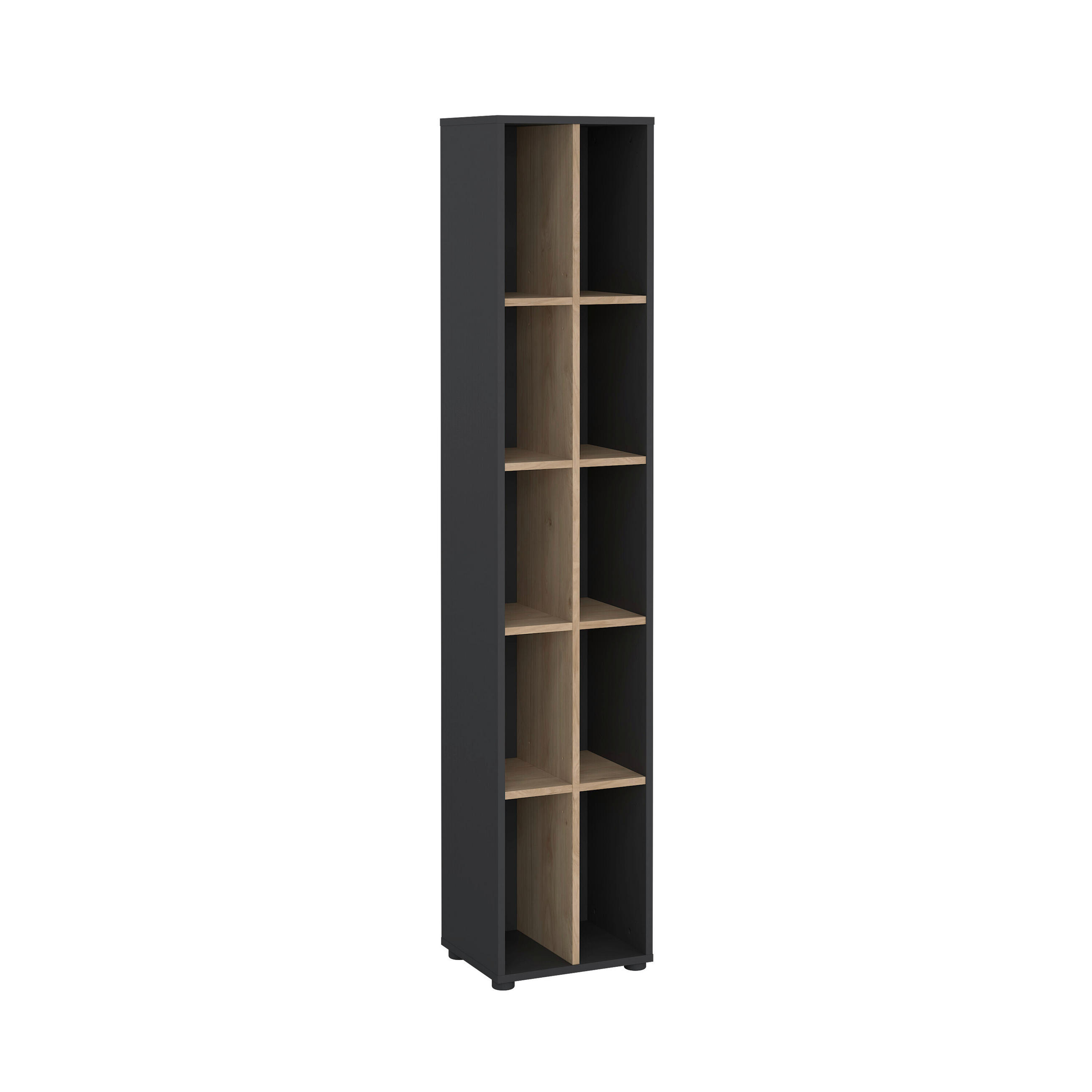 REGAL Grau, Eichefarben  - Eichefarben/Grau, MODERN, Holzwerkstoff (40,8/204,7/34,3cm) - MID.YOU