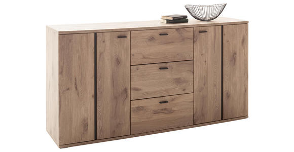 SIDEBOARD 180/92/44 cm  - Eichefarben/Anthrazit, KONVENTIONELL, Holzwerkstoff/Metall (180/92/44cm) - Cantus