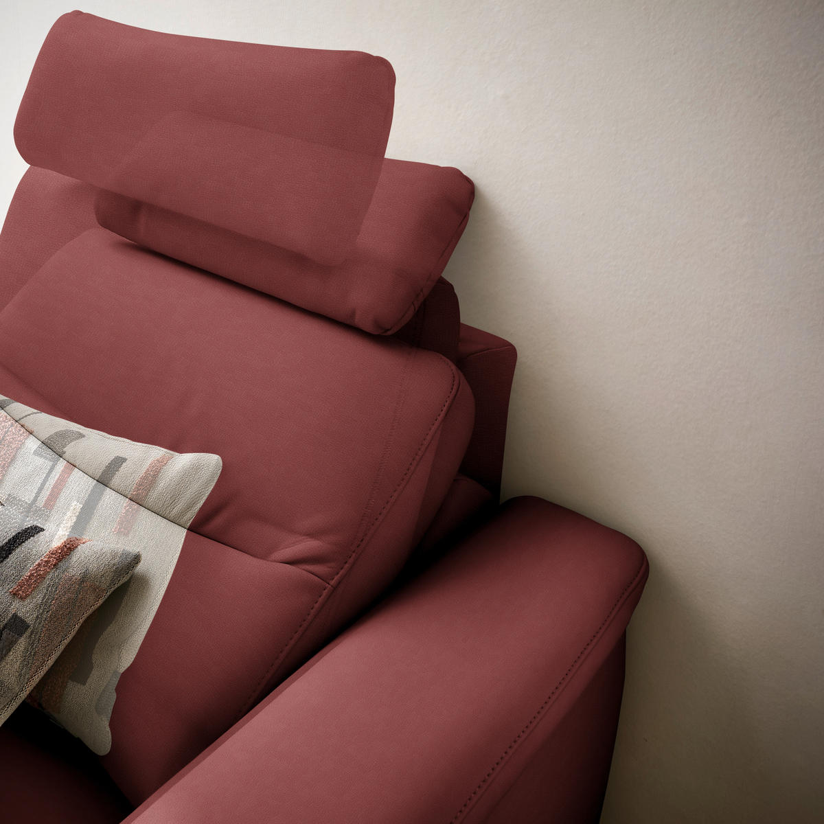 ECKSOFA in Echtleder Rot  249/280 cm  - Anthrazit/Rot, Design, Leder/Metall (249/280cm) - Himolla Komfortklass