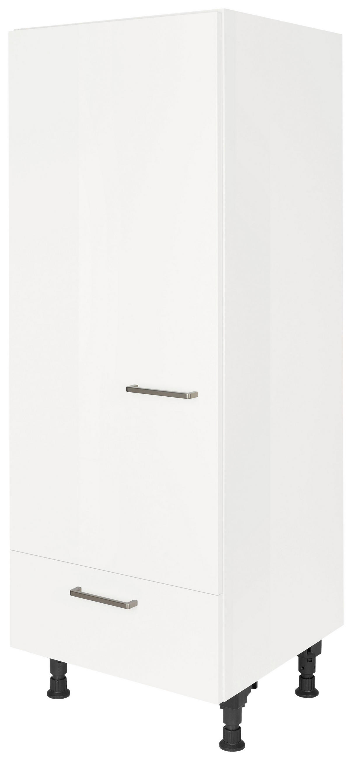 GERÄTEUMBAUSCHRANK 60/168/58 cm  in Weiß Hochglanz  - Edelstahlfarben/Weiß Hochglanz, MODERN, Holzwerkstoff/Metall (60/168/58cm) - Nobilia