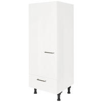 GERÄTEUMBAUSCHRANK 60/168/58 cm  in Weiß Hochglanz  - Edelstahlfarben/Weiß Hochglanz, MODERN, Holzwerkstoff/Metall (60/168/58cm) - Nobilia