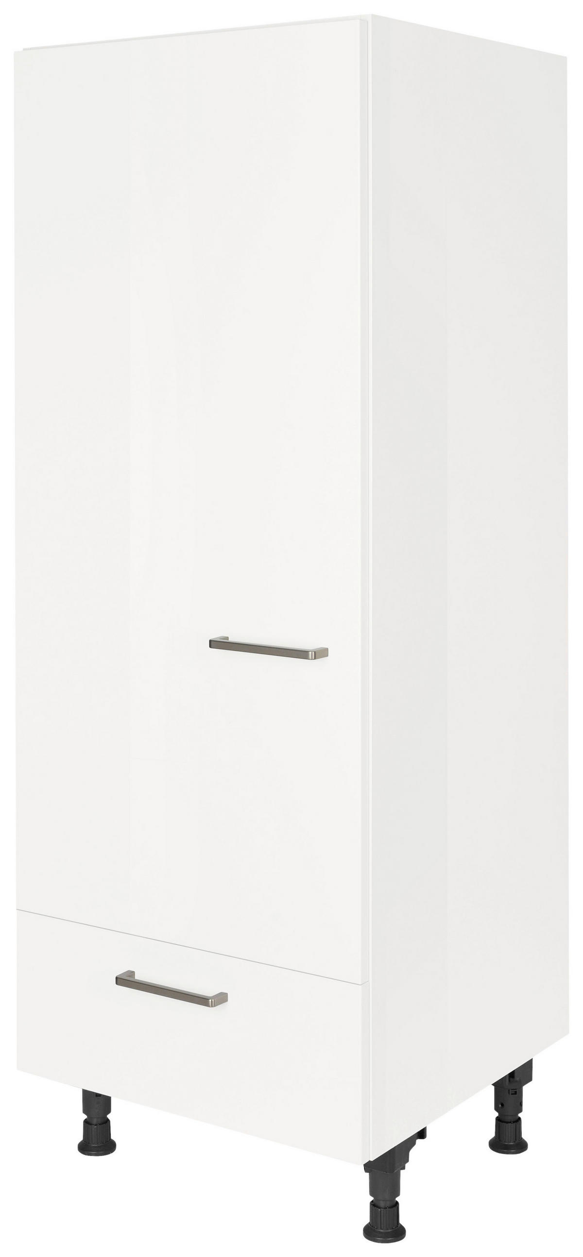 GERÄTEUMBAUSCHRANK 60/168/58 cm  in Weiß Hochglanz  - Edelstahlfarben/Weiß Hochglanz, MODERN, Holzwerkstoff/Metall (60/168/58cm) - Nobilia