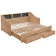 AUSZIEHBETT 90-180/200 cm  in Dunkelgrau, Eiche Artisan  - Dunkelgrau/Buchefarben, KONVENTIONELL, Holzwerkstoff (90-180/200cm) - Carryhome