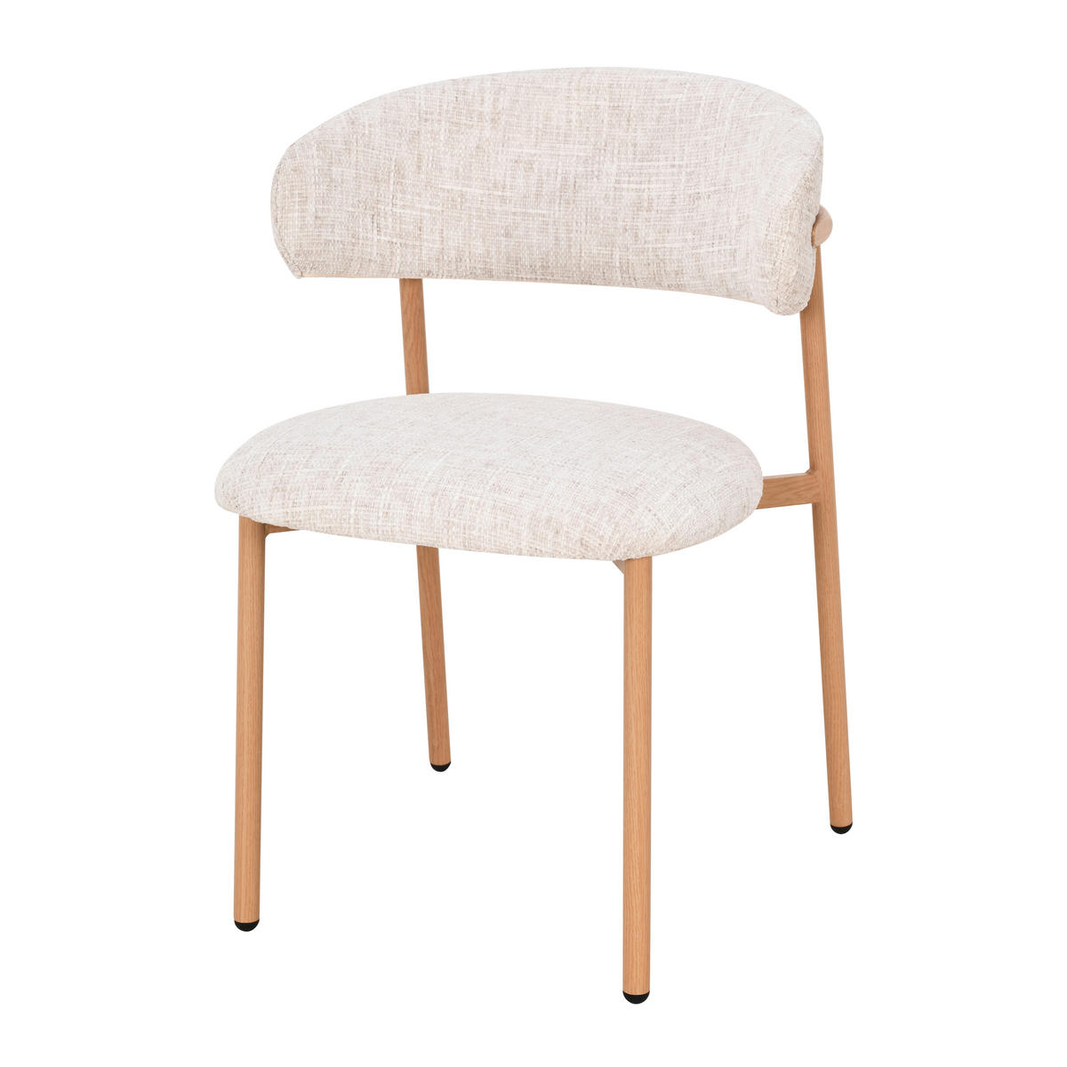 STUHL   Leinenoptik  Beige  - Eichefarben/Beige, Basics, Holz/Textil (55/80/57cm) - Livetastic