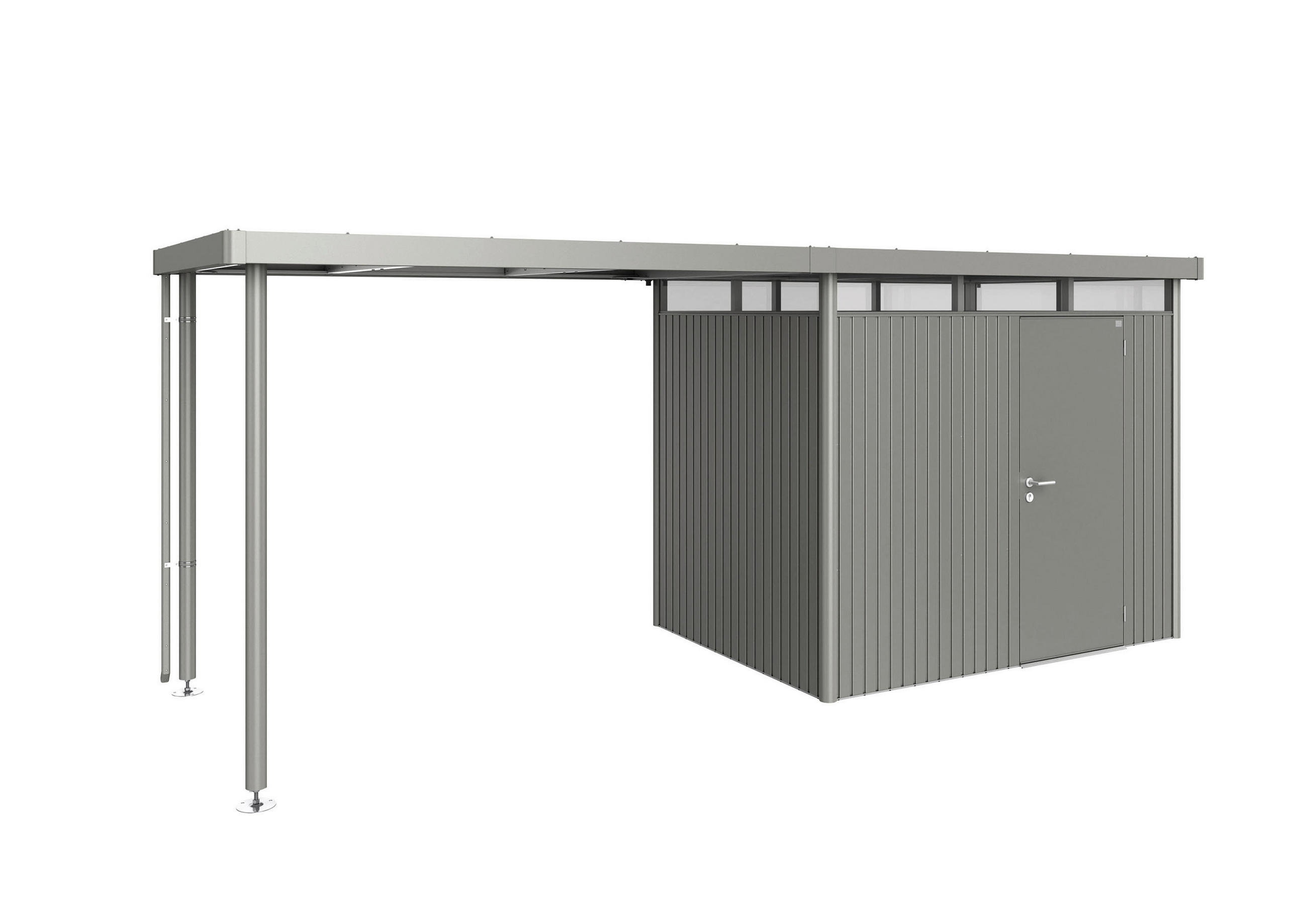 SEITENDACH 282/222/195 cm  - Grau, Design, Metall (282/222/195cm) - Biohort