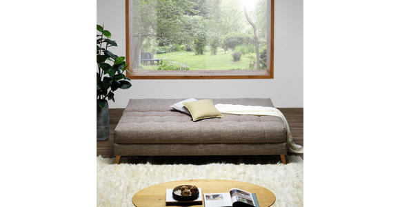 SCHLAFSOFA in Textil Braun, Beige - Beige/Naturfarben, KONVENTIONELL, Holz/Textil (195/90/90cm) - Cantus
