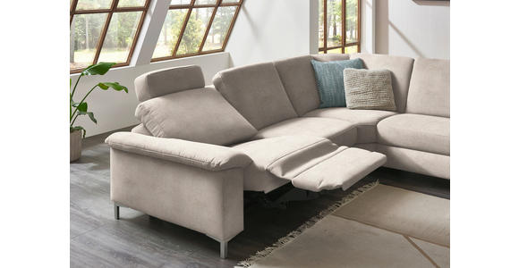 WOHNLANDSCHAFT in Chenille Hellbraun  - Hellbraun/Alufarben, Design, Textil/Metall (265/333/170cm) - Dieter Knoll