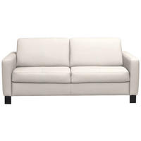 SCHLAFSOFA in Textil, Leder Ecru  - Ecru/Schwarz, Konventionell, Leder/Textil (190/87/100cm) - Celina Home