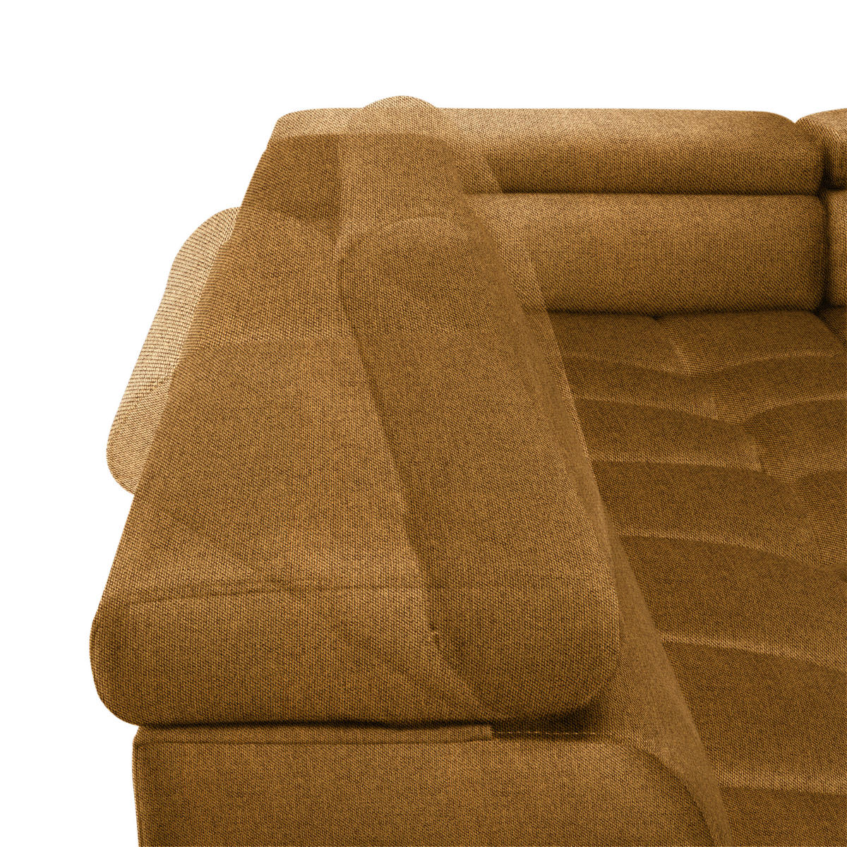 WOHNLANDSCHAFT Currygelb Webstoff  - Currygelb/Schwarz, Design, Textil/Metall (216/385/177cm) - Welnova