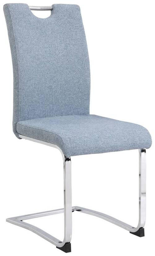 SCHWINGSTUHL  in Eisen Webstoff  - Chromfarben/Blau, Design, Textil/Metall (44/98/58cm) - Carryhome