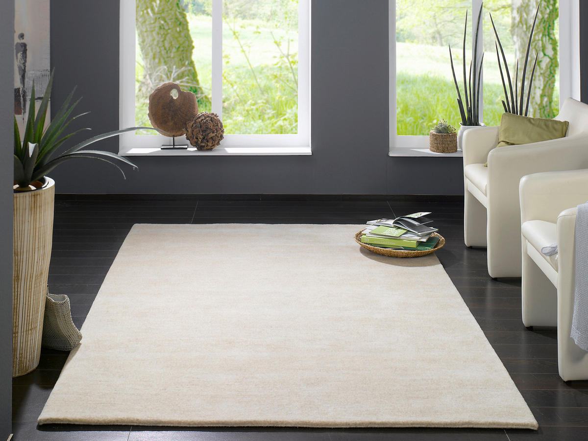 WOLLTEPPICH 200/250 cm Weiß rechteckig  - Weiß, Basics, Textil (200/250cm) - Cazaris