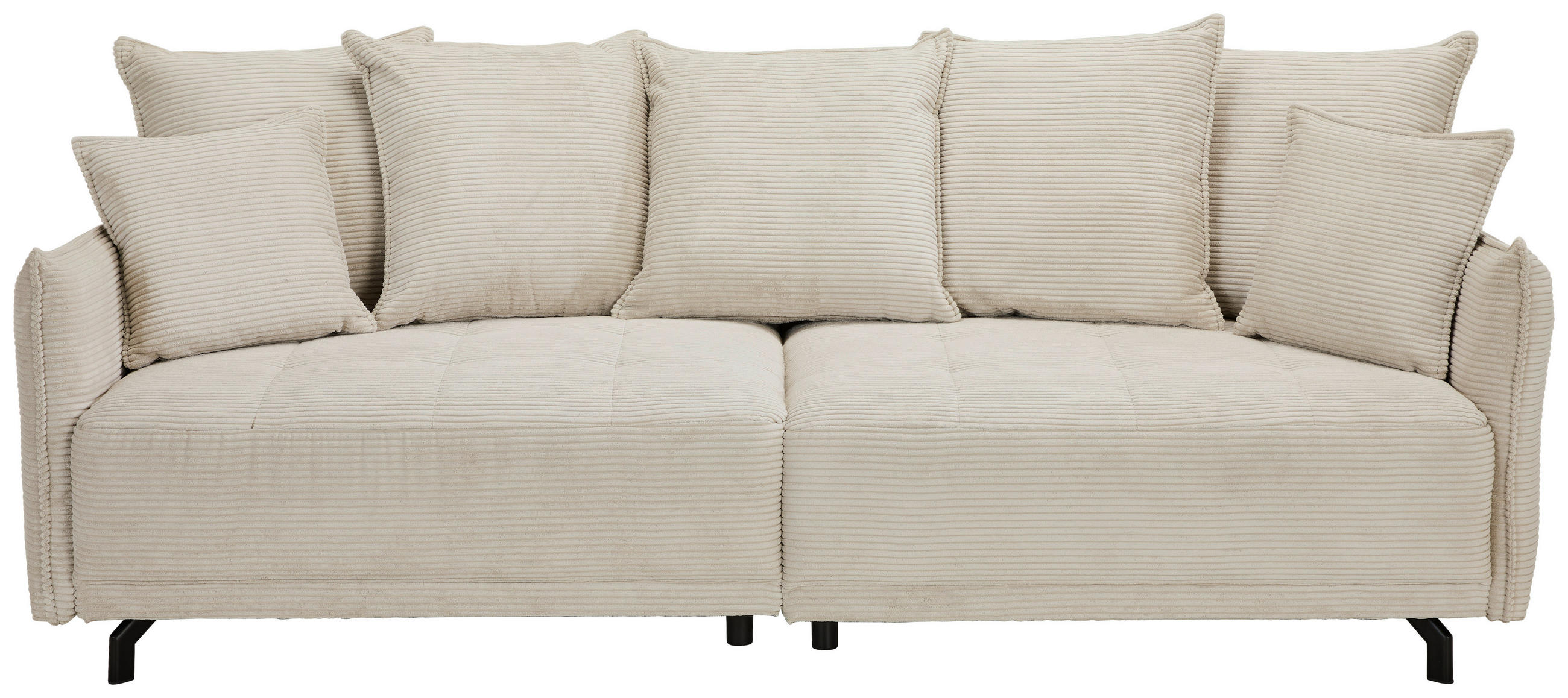 BIGSOFA Cord Naturfarben  - Schwarz/Naturfarben, Design, Textil/Metall (226/91/103cm) - Carryhome