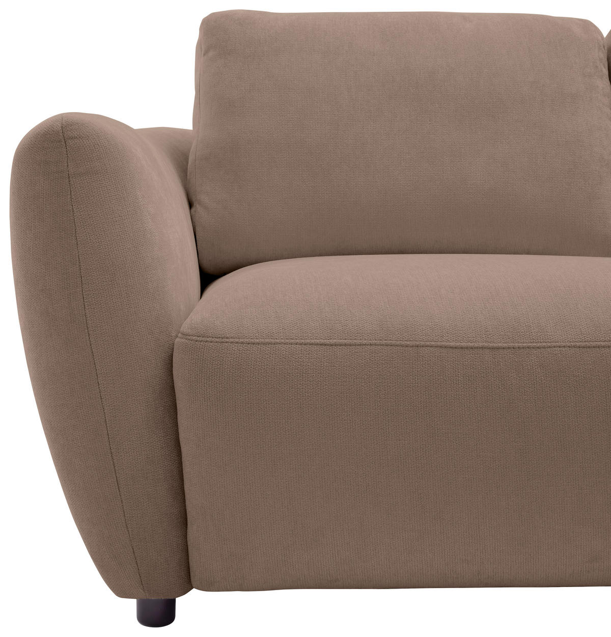 ECKSOFA  in Chenille Taupe  307/224 cm  - Taupe/Schwarz, KONVENTIONELL, Kunststoff/Textil (307/224cm) - Hom`in