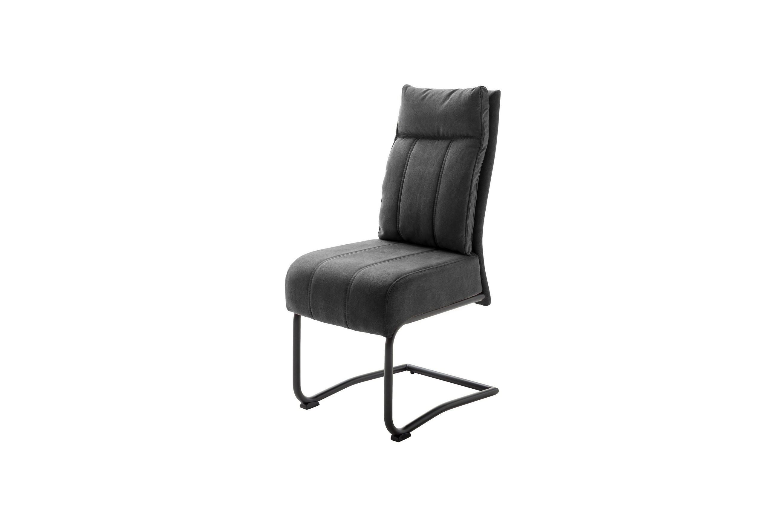 SCHWINGSTUHL  in Eisen Mikrofaser  - Dunkelgrau/Schwarz, MODERN, Textil/Metall (45/101/65cm) - Livetastic