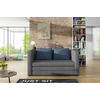 SCHLAFSOFA  in Samt Blau, Grau  - Blau/Schwarz, Design, Kunststoff/Textil (132/62/70cm) - MID.YOU