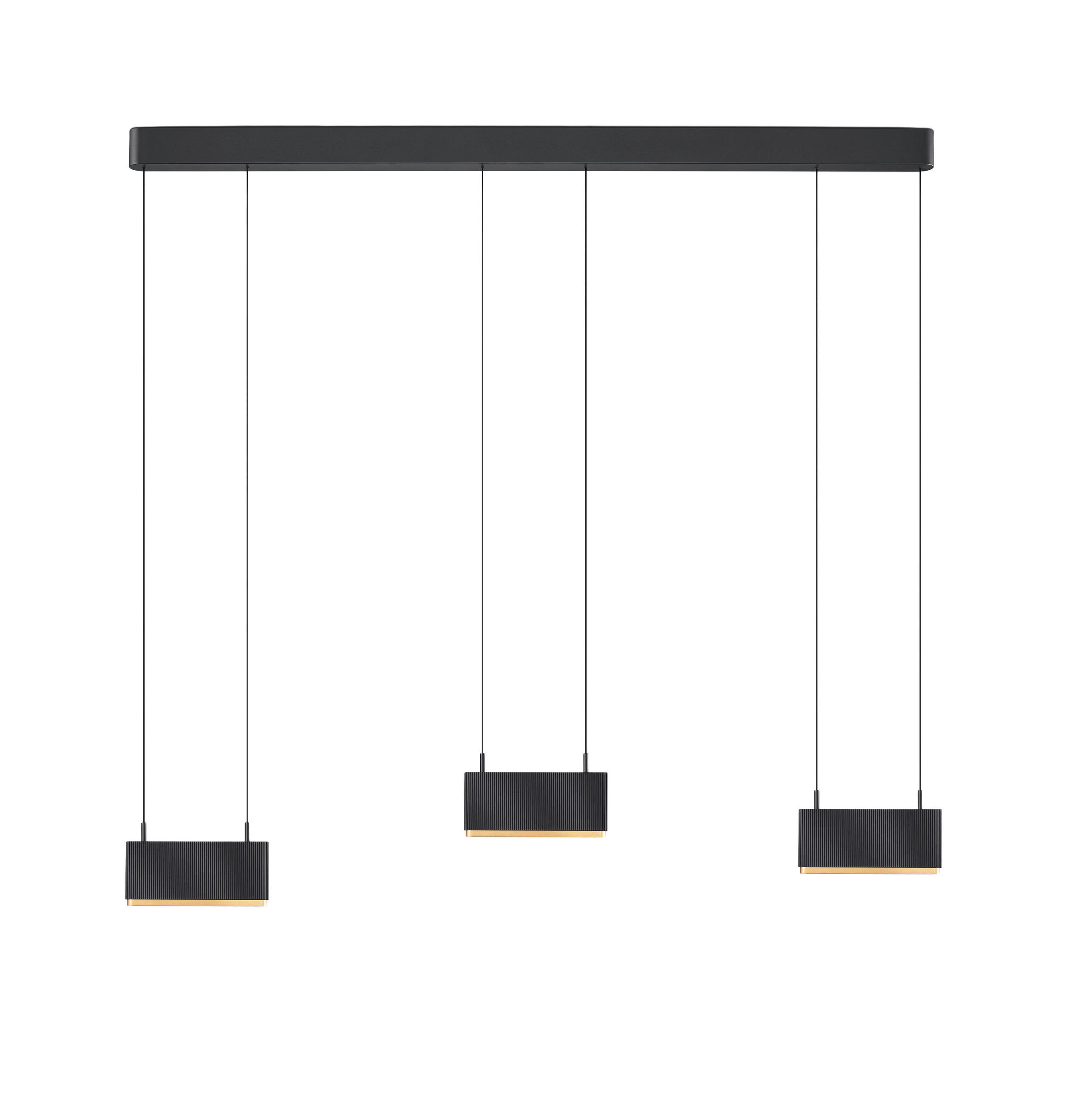 LED-HÄNGELEUCHTE Kobe 130/4,5/20-210 cm  - Goldfarben/Schwarz, Design, Metall (130/4,5/20-210cm) - Helestra