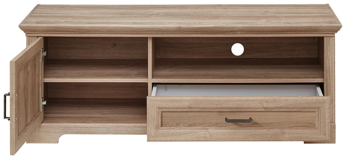 TV-RACK 143/54/51 cm  - Eichefarben, Design, Holzwerkstoff/Metall (143/54/51cm) - MID.YOU