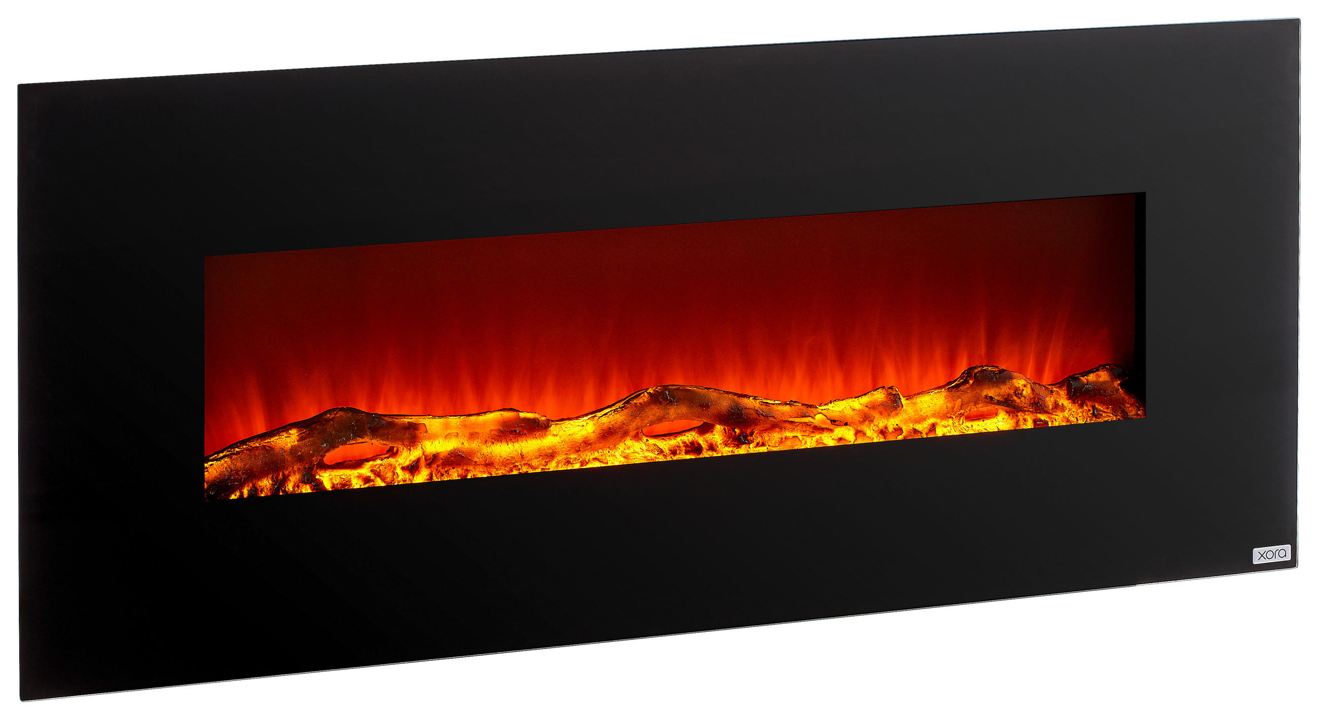 ELEKTROKAMIN - Schwarz, Design, Glas/Kunststoff (128/55/14cm) - Xora