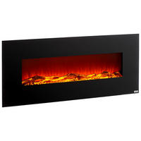 ELEKTROKAMIN - Schwarz, Design, Glas/Kunststoff (128/55/14cm) - Xora
