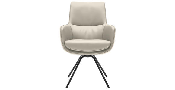 ARMLEHNSTUHL  Beinauswahl, Lederauswahl, Typenauswahl  Echtleder  - Schwarz/Naturfarben, Design, Leder/Metall (60/90/61cm) - Dieter Knoll