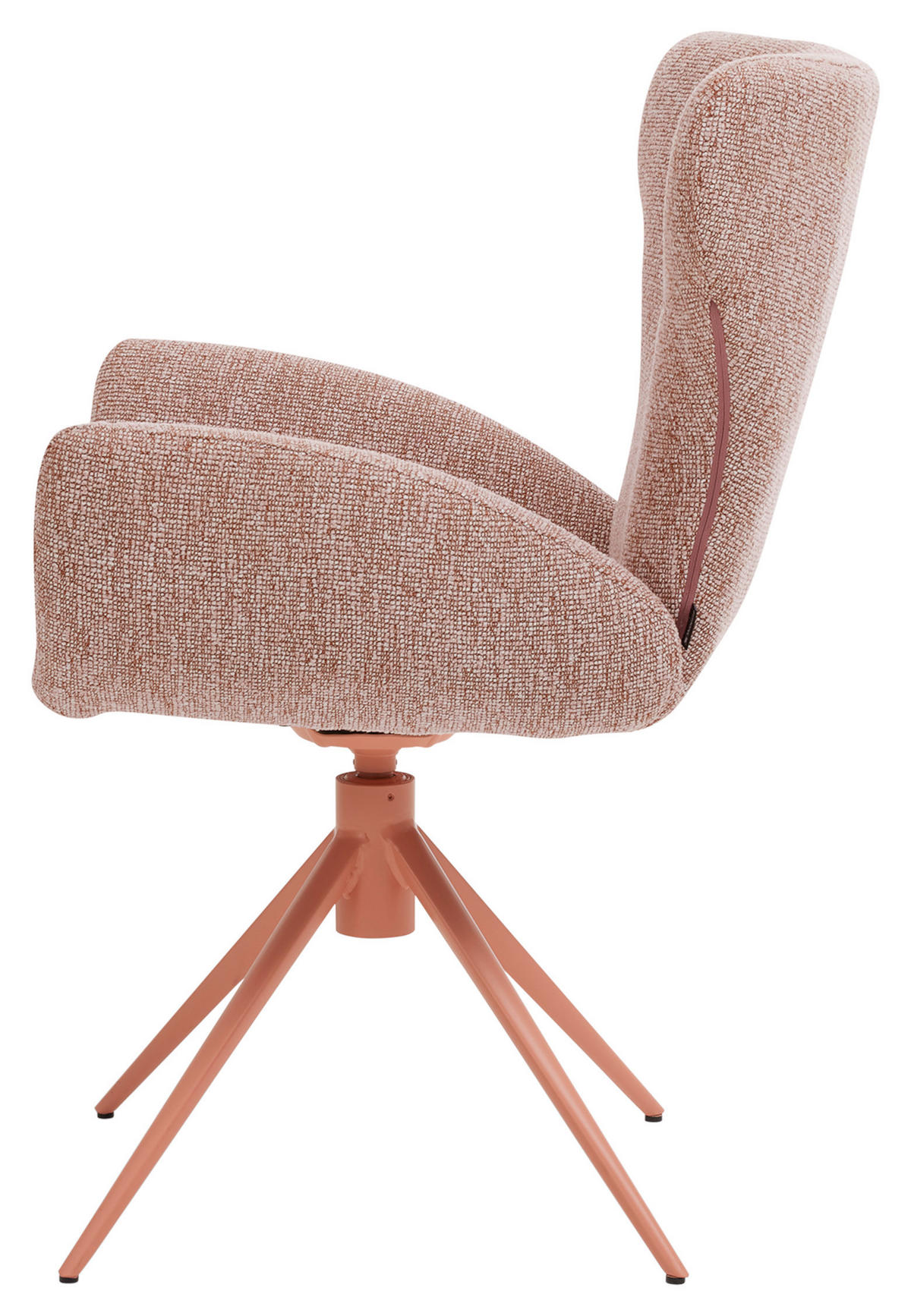 ARMLEHNSTUHL drehbar  in Flachgewebe  - Altrosa, Design, Textil/Metall (65/93/68cm) - Musterring
