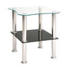 BEISTELLTISCH 40/40/47 cm Klar, Schwarz, Edelstahlfarben formgebogen  - Klar/Edelstahlfarben, Design, Glas/Metall (40/40/47cm) - Carryhome