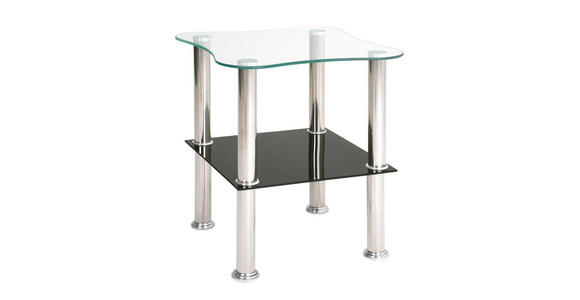 BEISTELLTISCH in Metall, Glas 40/40/47 cm  - Klar/Edelstahlfarben, Design, Glas/Metall (40/40/47cm) - Carryhome